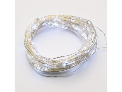 LED ukrasni lančić 2m, 20LED, 2xAA, CW, bez funkcija, srebrni
