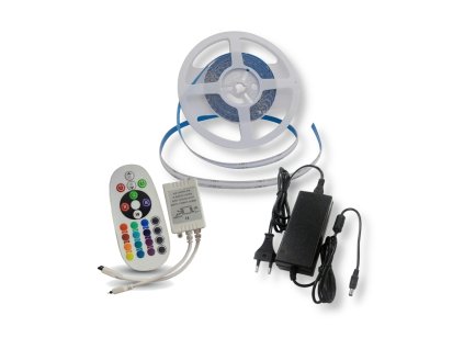 Set LED traka 5m COB RGB 24V + napajanje