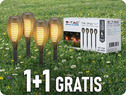 Solar LED Purgatory Lamp 1W 4kom, 1+1 gratis!