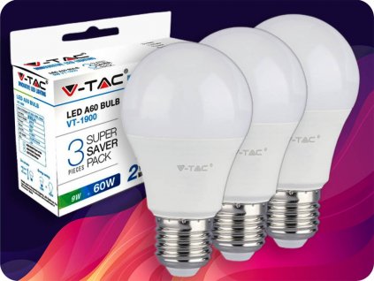 E27 LED žarulja 9W (806lm), A60 - 3 paket