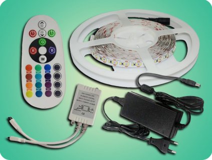 SET LED traka 5m za interijer + adapter + kontrola