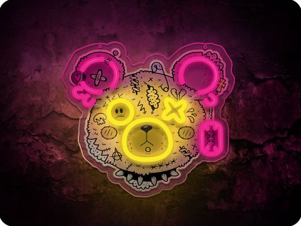 NEON ART LED DEKORACIJA PUNK TEDDY BEAR [RTV100288]