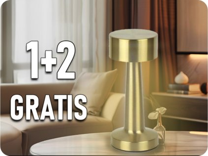 LED LINE STOLNA LAMPA RIWIA 1W, 120LM, 1800MAH, CCT, ZLATNA, 1+2 gratis! [204492]