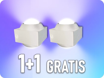 LED zidna svjetiljka 2W, 200lm, dvostruki svjetlosni snop, bijela, 1+1 gratis!
