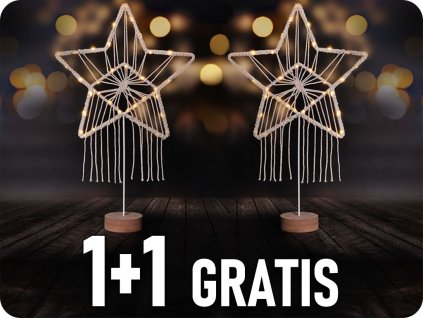 LED božićna zvijezda za stol pletena 35xLED, 1+1 gratis! [1V268]