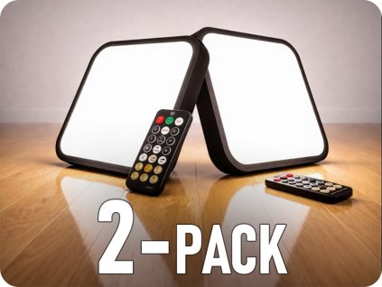 LED lampa s mikrovalovima i svjetlosnim senzorom 18W, 1830lm, kvadratna, crni okvir/2-PACK!