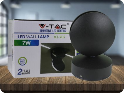 LED zidne svjetiljke 7W (770 lm), IP65, crna