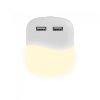 LED noćno svjetlo 0,4W 2xUSB kvadrat