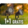 Ugradbena vrtna svjetiljka za GU10, aluminij, crna, 1+1 gratis!