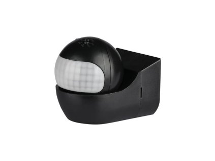 Infrardeči senzor gibanja za steno z gibljivo glavo, 180°, IP44, črn