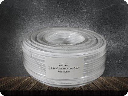 Kabel CCA z dvojno linijo 2x1,5 mm2, bel [G677959]