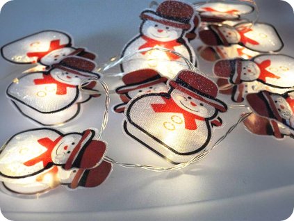 Solight 10LED veriga snežaka, 1,5 m, 2xAA, IP20