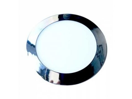 LED plošča za vgradnjo z napajalnikom, 24W (2000Lm), krom, okrogla