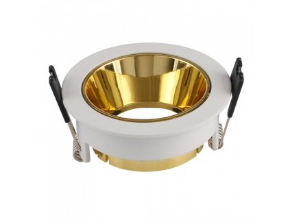 Držalo za žarnico GU10, okroglo, aluminijasto, belo/zlato