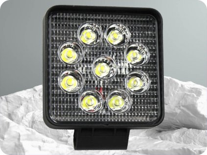 Delovna svetilka LED Epistar, kvadratna, 27W, 2200 lm, 12/24V, IP67 [L0077S]