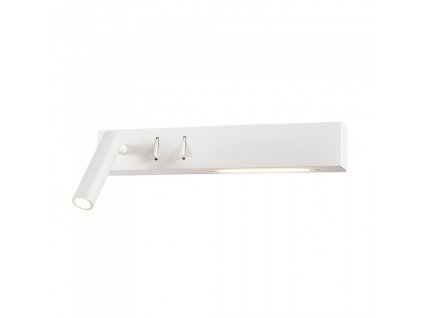 LED hotelska stenska svetilka s stikalom 3W + 6W, bela, 3000K