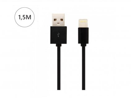 iPhone USB kabel za osvetlitev, certifikat MFI, 1,5 m, črn
