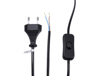 Flexo kabel 2x0,75mm, 2m, črn, stikalo [PF51]
