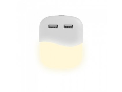 LED nočna luč 0,4 W (10 lm), 2xUSB, kvadratna