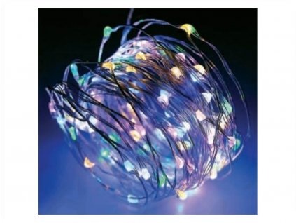 LED dekorativna veriga 30 m, 300LED, RGB, 8 funkcij, z adapterjem, srebrni baker [X01300312]