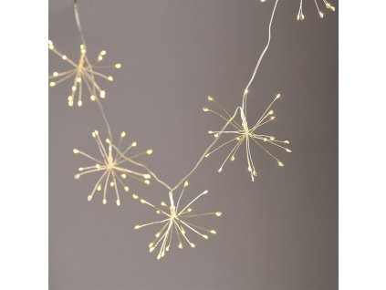 Verižica s čopki LED 4,2 m, 300LED, 15x čopki, brez funkcij, WW, srebrni baker [X073001423]