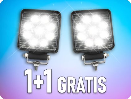LED delovna luč Epistar, kvadratna, 27W, 2200 lm, 12/24V, IP67, 1+1 gratis! [L0077S]