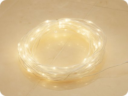 LED dekorativna veriga 2 m, 20LED, 2xAA, topla bela, brez funkcij, srebrna [X0120111]