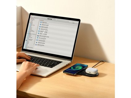 Brezžični polnilec Baseus Jelly 15W + kabel USB-C, bel