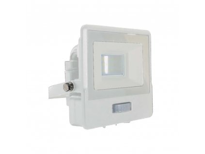 LED reflektor s senzorjem PIR 10W, 735lm, Samsungov čip, 100°, IP65, bela