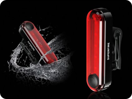 Polnilna zadnja luč za kolo 1W, USB, 230mAh, 4 načini, IP44 [BTL01]