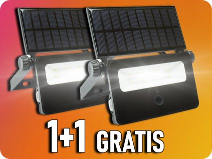 Solarna svetilka s PIR senzorjem (deluje po mraku), 2W, 200lm, 1800mAh, IP65, 6000K, 1+1 gratis! [SLI050001]