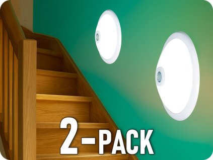 LED svetilka s PIR senzorjem 360°, 2xE27, maks. 2x40W/2-PACK! [CL/2XE27R-2]