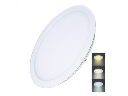 Solight LED vgradna plošča 24W, 1800lm, CCT, 3000K/4000K/6000K, okrogla [WD144]