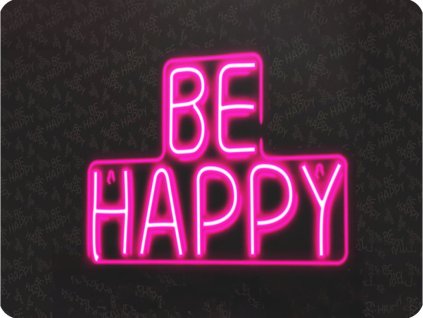 Neolia Neon LED dekoracija BE HAPPY roza, 5V, USB [RTV100292]