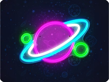 Forever light Neon LED dekoracija PLANET z zatemnitvijo, večbarvna, USB [RTV100447]