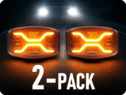 Sprednja LED luč SPIDER + opozorilo+pozicija 54W+1,5W+12W, 12/24V, IP67/2-PACK + darilo 🎁! [L3436]