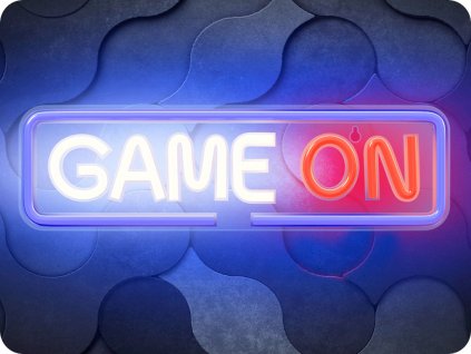 Neon LED dekoracija GAME ON zatemnitev 5V, USB [RTV100546]