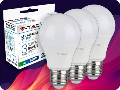 E27 LED ŽARNICA 9W (806LM), A60 - 3 PAKIRANJA