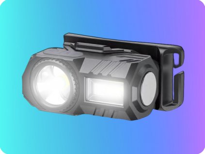 LED ČELNA SVETILKA ZA POLNJENJE 3W, 100LM, RGB, USB-C POLNJENJE, IP43, 750MAH