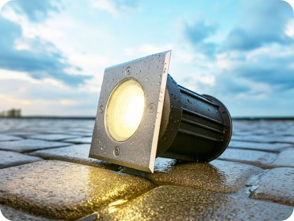LED svetilka LUKKA dopolnitev, vgradna v tla GU10, IP67, max 4W, kvadratna [SLIP012016]