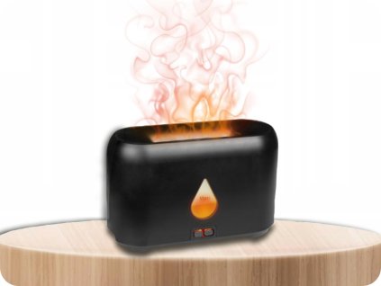 VLAŽILEC ZRAKA Z UČINKOM PLAMENA 5W, 150ML, 5V, ČRN [DFZ002B]