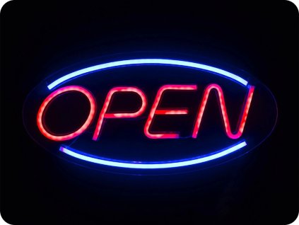 NEONSKA LED DEKORACIJA OPEN, 3XAAA/USB [NEO004]