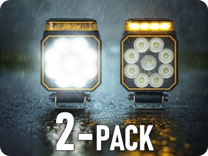 LED rikverc+svjetlo upozorenja, 10W+4W, 900lm/2-PACK! [L2500]