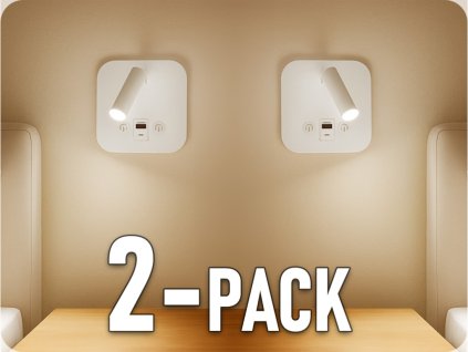 LED nočna svetilka 8W, 830lm, CREE CHIP, bela/2-PACK!