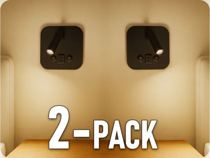 LED nočna svetilka 8W, 830lm, CREE CHIP, črna/2-PACK!