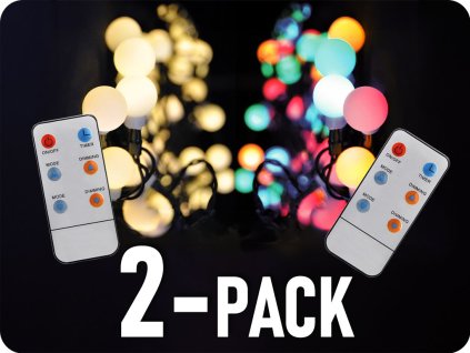 LED 2v1 zunanja veriga za božično drevo, 100xLED, RGB+W/2-PACK! [1V08-RGB]