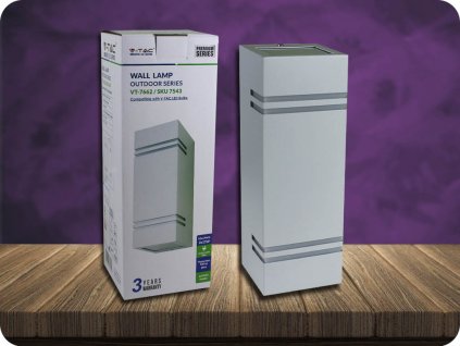 LED stenska svetilka 2xGU10, bela, IP44, kvadratna