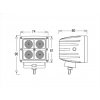 Delovna luč LED CREE, kvadratna, 12W, 12-24V, IP67 [L0082-1]