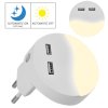 LED nočna luč 0,4 W (10 lm), 2xUSB, okrogla