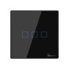 Pametno 3-switch črno WiFi + RF433 Sonofftype T3EU3C-TX (3 kanali), 1A/kanal, max. 100W/kanal, kaljeno steklo [T3EU3C-TX]